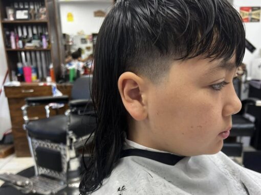 460491922_1112896974176867_8278122243049407317_n-800x800 Messy wet hairstyle with a side profile view at JD Barber Shop for men and boys.