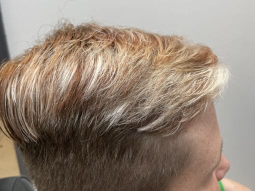 JD Barber Shop Magnolia TX Photo Gallery Vibrant blonde men's haircut with modern textured style at JD Barber Shop.
