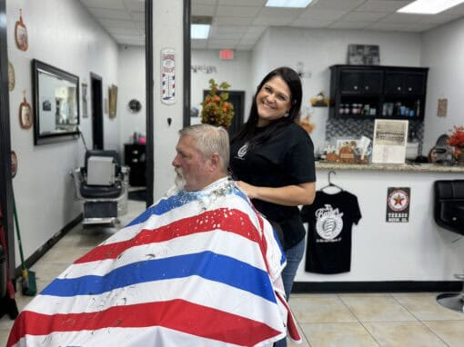 JD Barber Shop Magnolia TX Photo Gallery Friendly barber cutting men's hair at JD Barber Shop.